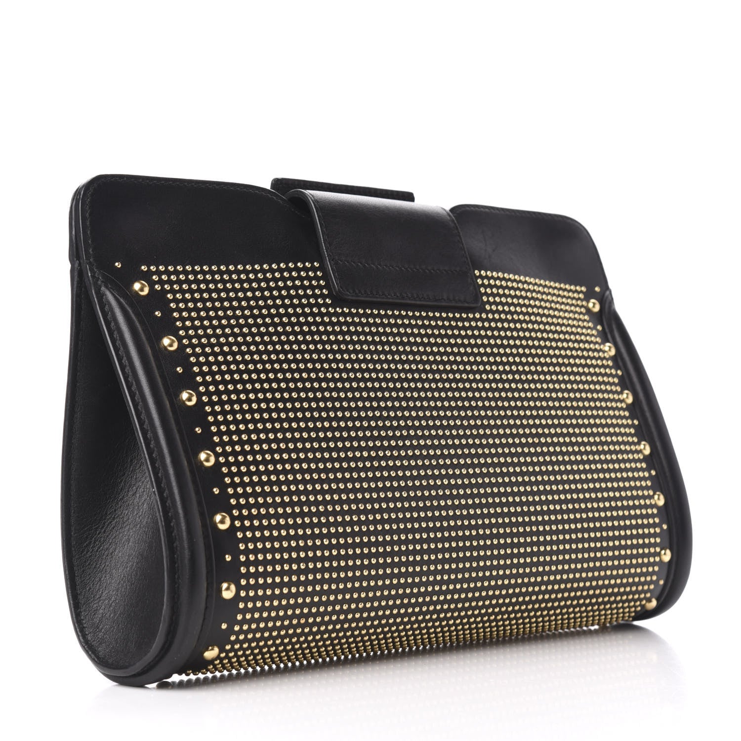 Alexander McQueen Calfskin Heroine Studded Clutch Black 3 of 8
