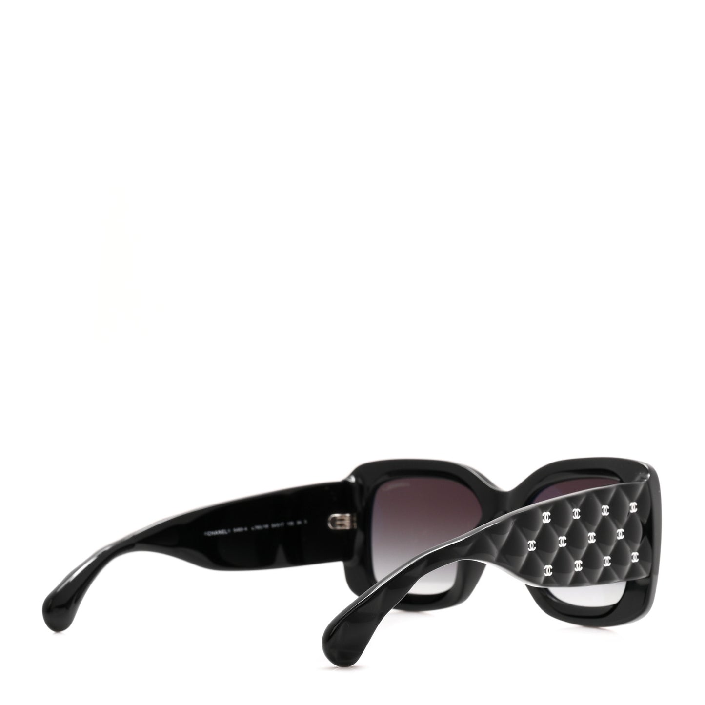 Acetate Quilted CC Rectangle Sunglasses 5483-A Black