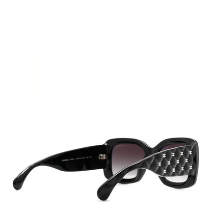 Chanel Acetate Quilted CC Rectangle Sunglasses 5483-A Black 4 of 8