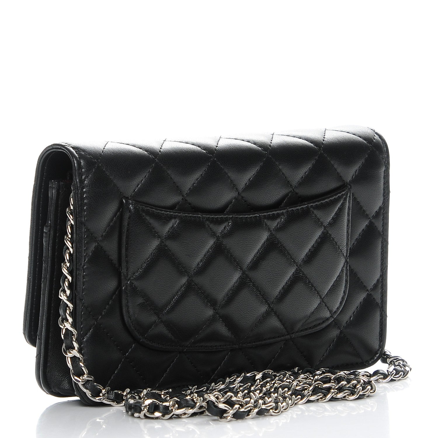 Chanel Lambskin Quilted Wallet On Chain WOC Black 3 of 9