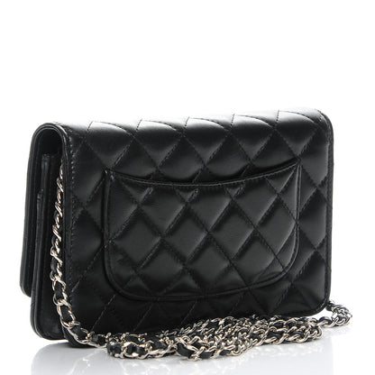 Chanel Lambskin Quilted Wallet On Chain WOC Black 3 of 9