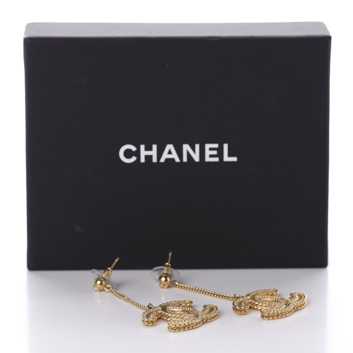 CC Drop Earrings Matte Gold
