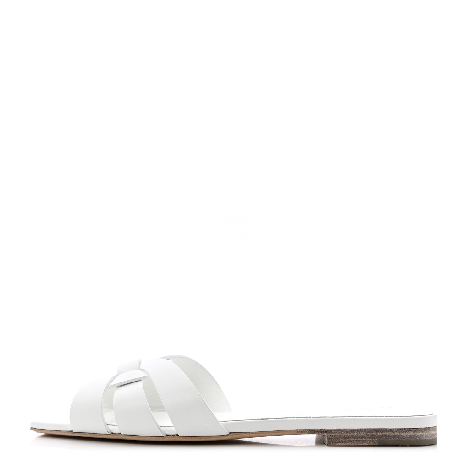 Saint Laurent Calfskin Tribute 05 Slide Sandals 36 White 1 of 8