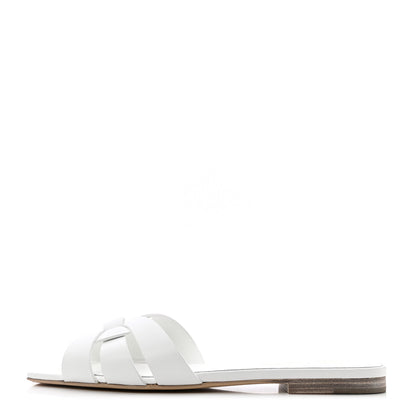 Saint Laurent Calfskin Tribute 05 Slide Sandals 36 White 1 of 8