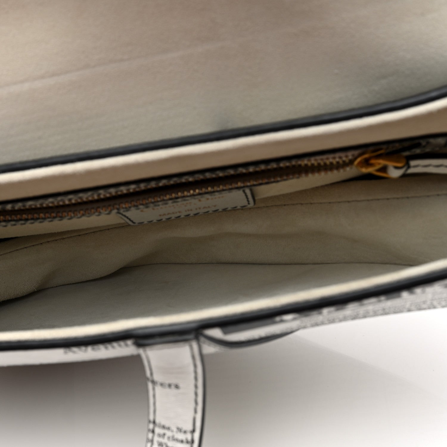 Christian Dior Calfskin Newspaper Printed Saddle Bag With Strap Black White 5 of 10