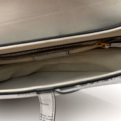 Christian Dior Calfskin Newspaper Printed Saddle Bag With Strap Black White 5 of 10