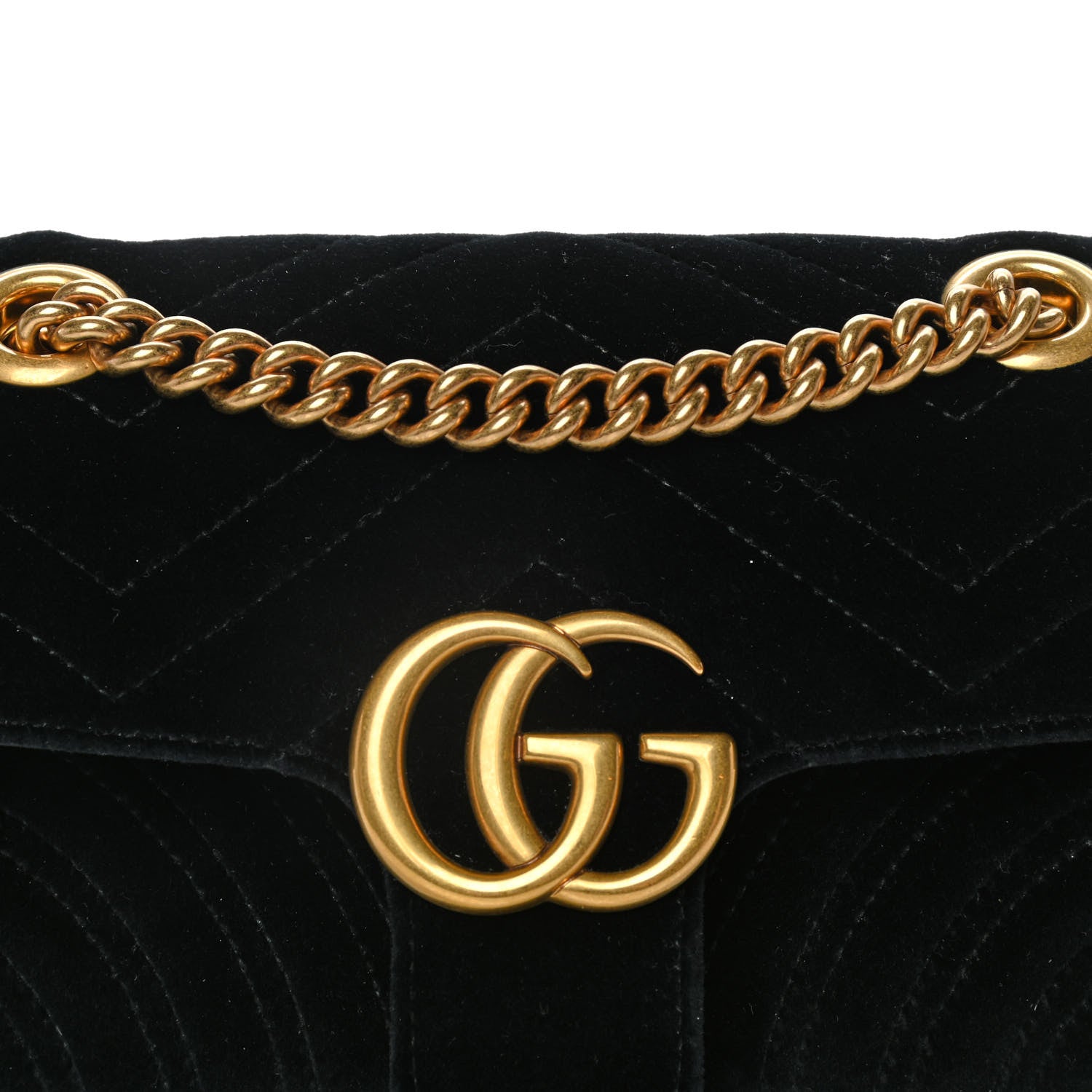 Gucci Velvet Matelasse Mini GG Marmont Shoulder Bag Black 8 of 14