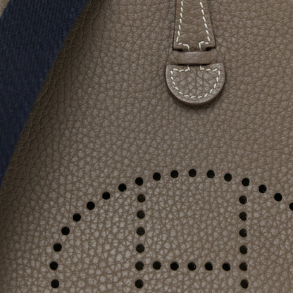 Hermes Taurillon Clemence Amazone Evelyne TPM Etoupe Bleu Indigo 7 of 12