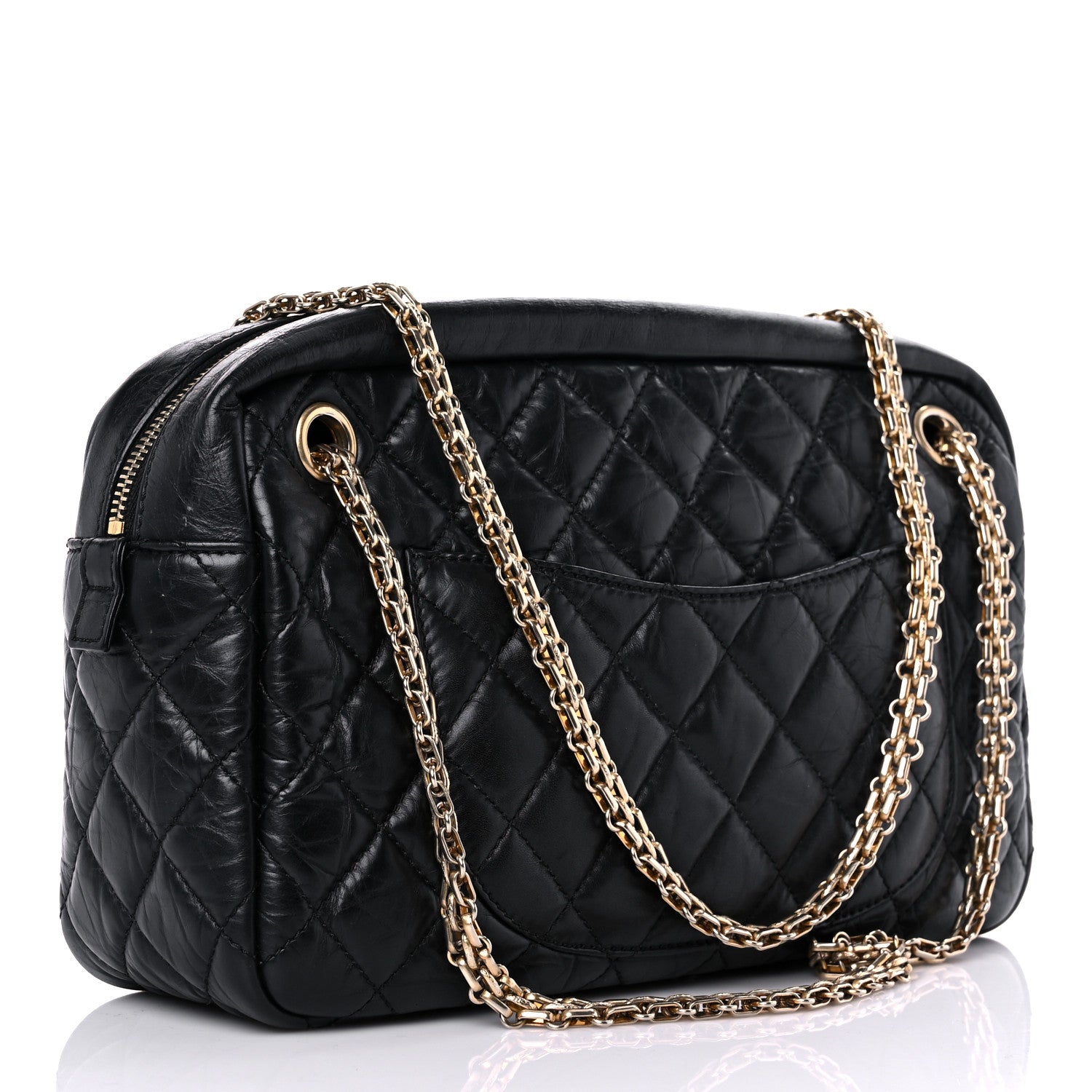 Chanel Aged Calfskin Quilted Medium Reissue Camera Case Black 3 of 16