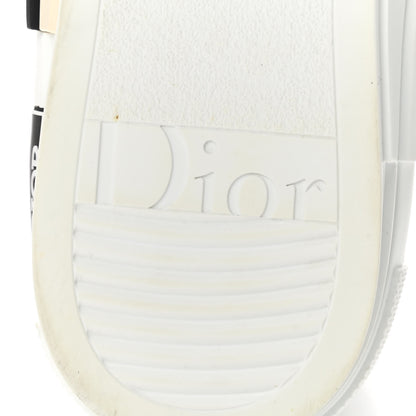 Christian Dior Technical Canvas Oblique Mens B23 High Top Sneakers 41 White Black 6 of 9