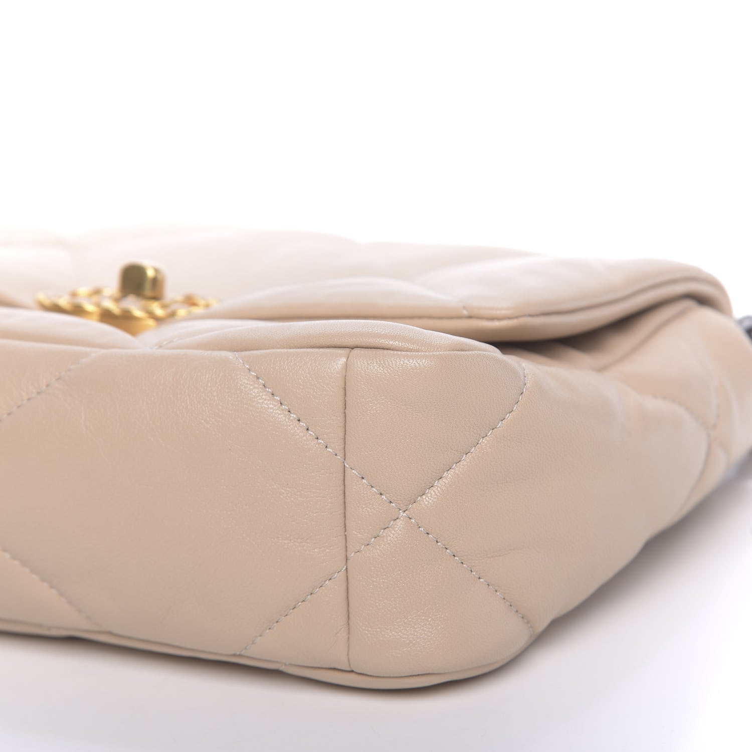 Chanel Lambskin Quilted Medium 19 Flap Beige 9 of 11