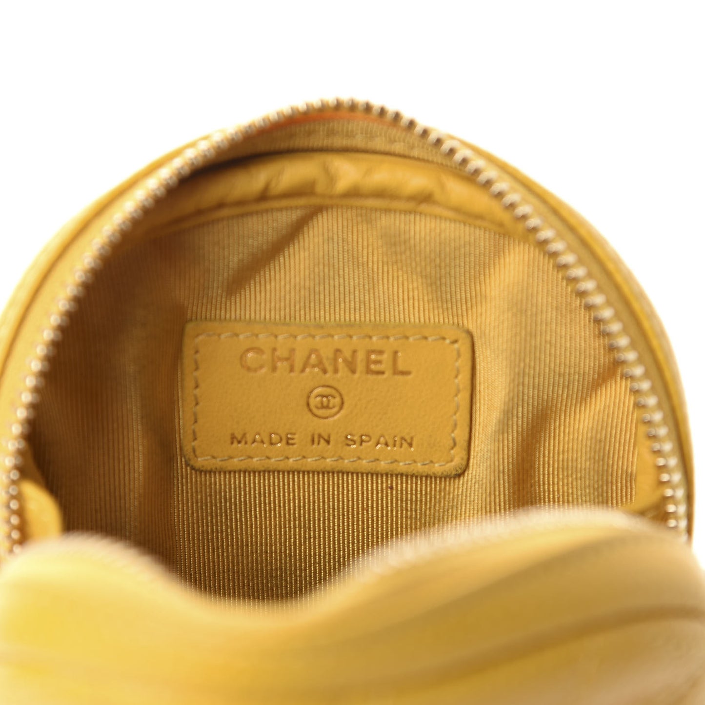 Caviar Quilted Zip Around Classic Coin Purse Yellow