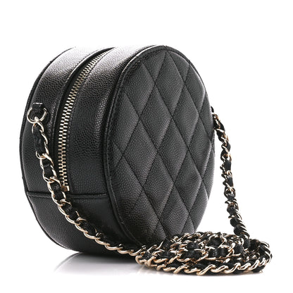 Chanel Caviar Quilted Round Clutch With Chain Black 3 of 10