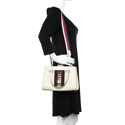 Gucci Calfskin Medium Sylvie Top Handle Tote White 2 of 12