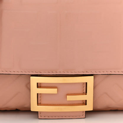 Fendi Nappa FF 1974 Embossed Baguette Rosa Bourbon 8 of 11