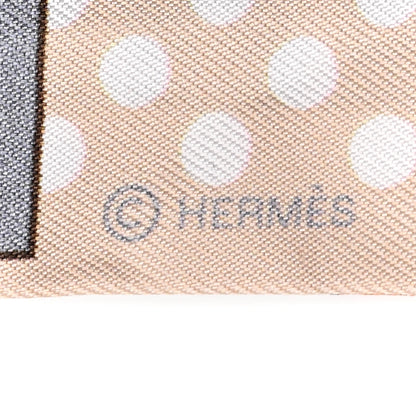 Hermes Silk Cavalier En Formes Twilly Beige Gris Terraco 4 of 4