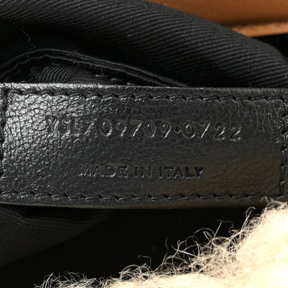 Saint Laurent Shearling Shoulder Bag Natural 8 of 10