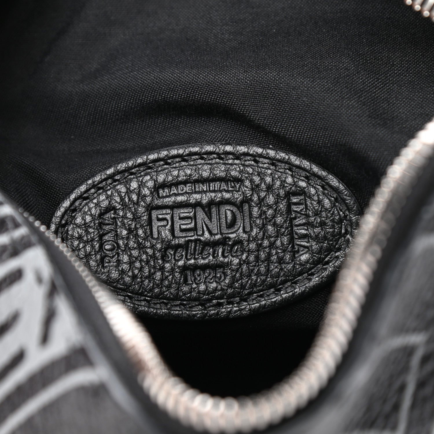 Fendi Cuoio Romano Selleria Fendi Stamp Patch Mini Lui Bag Black Grigio 6 of 8