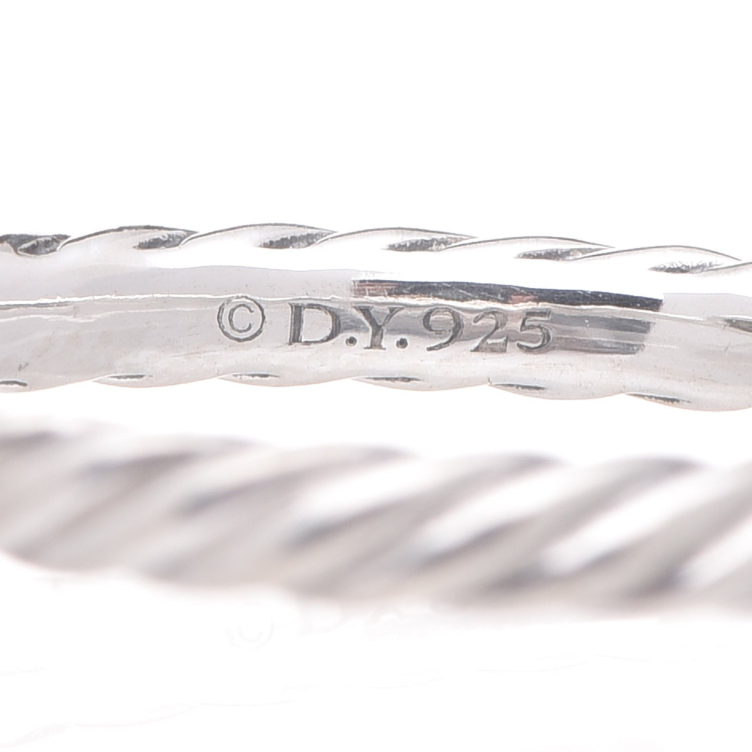 David Yurman Sterling Silver Diamond Cable Classics Ring 57 8 5 of 5