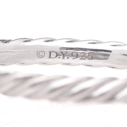 David Yurman Sterling Silver Diamond Cable Classics Ring 57 8 5 of 5