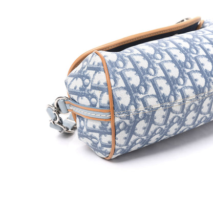 Christian Dior Monogram Romantique Trotter Flap Bag Blue 6 of 8