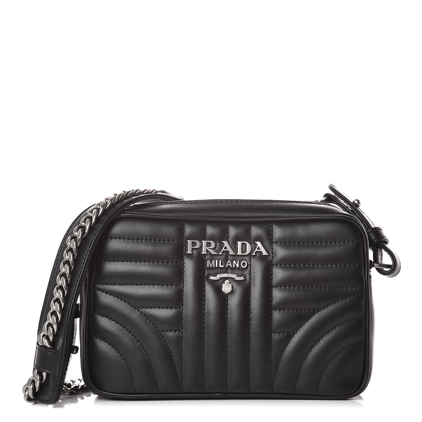 Soft Calfskin Diagramme Crossbody Bag Black