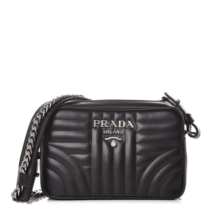Prada Soft Calfskin Diagramme Crossbody Bag Black 1 of 9