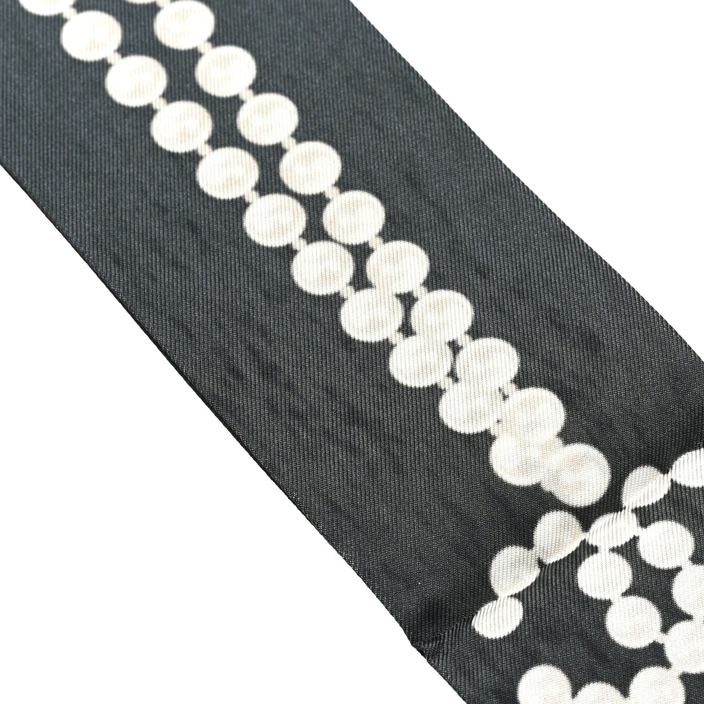 Silk Pearl CC Slim Bandeau Scarf Dark Gray Ecru Anthracite