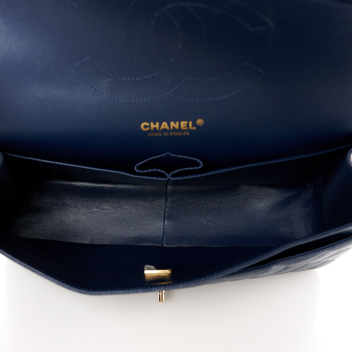 Chanel Caviar Quilted Jumbo Double Flap Navy Blue 5 of 11