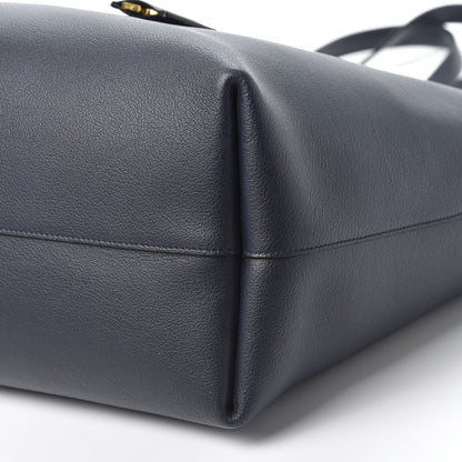 Saint Laurent Calfskin Large Shopping Tote Deep Marine 6 of 9