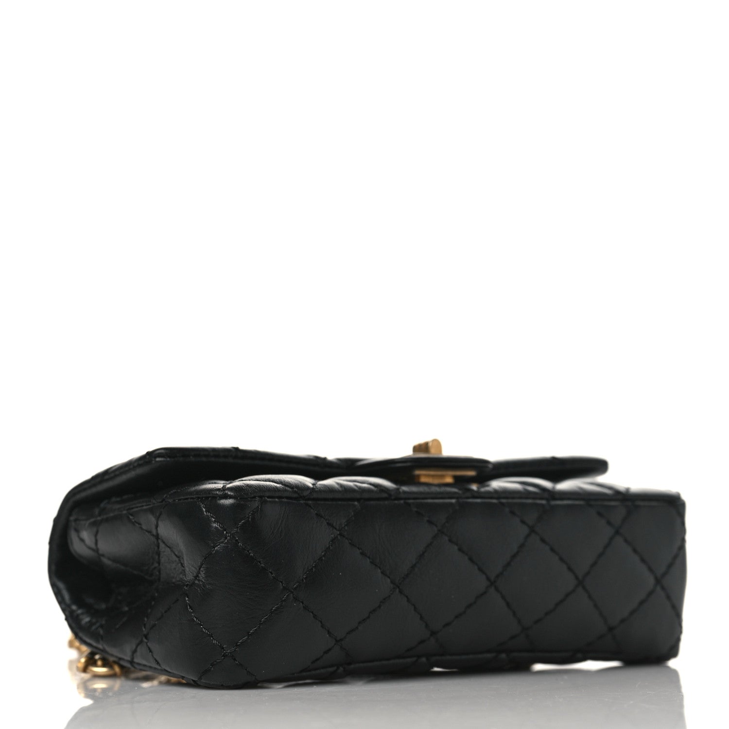 Chanel Aged Calfskin Quilted 2.55 Reissue Flap Belt Bag Clutch Black 4 of 9