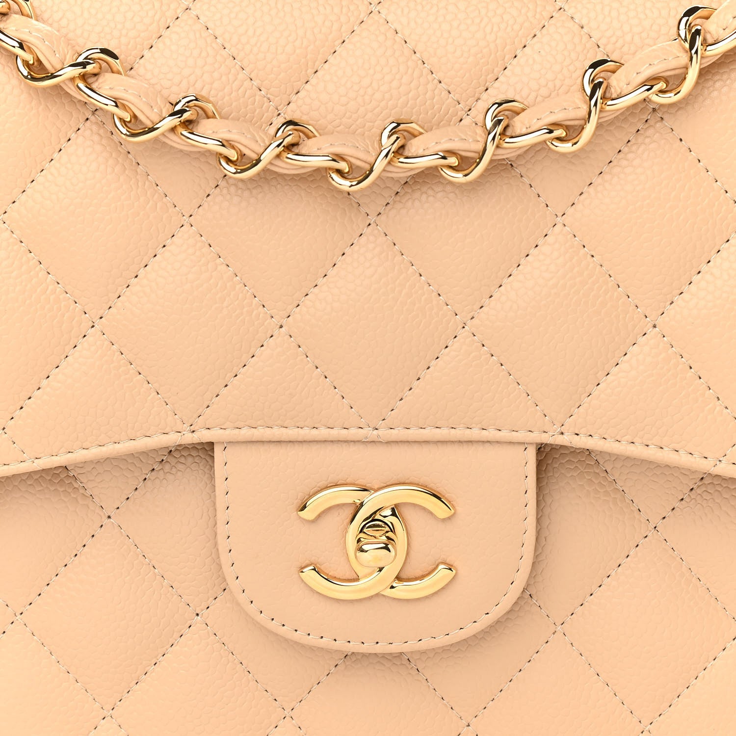 Chanel Caviar Quilted Jumbo Double Flap Beige Clair 8 of 10