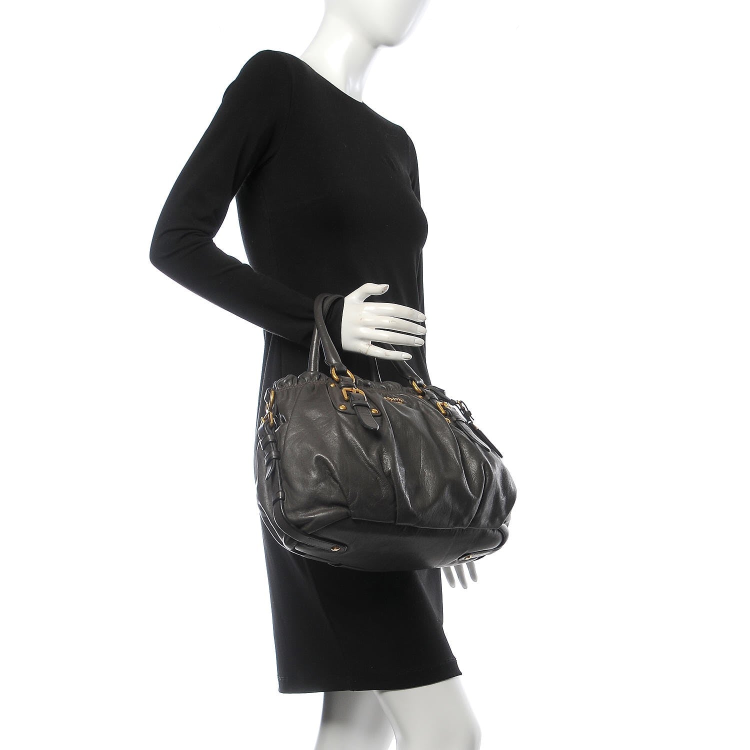 Prada Soft Calf Tote Bambu 2 of 8