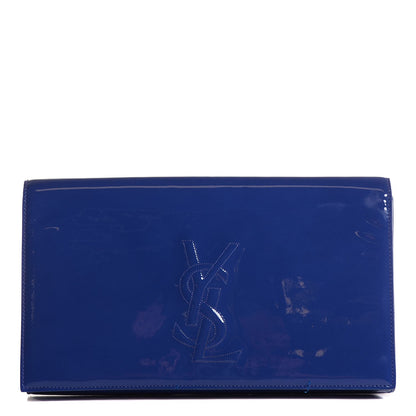 Saint Laurent Patent Large Belle De Jour Clutch Royal Blue 1 of 7