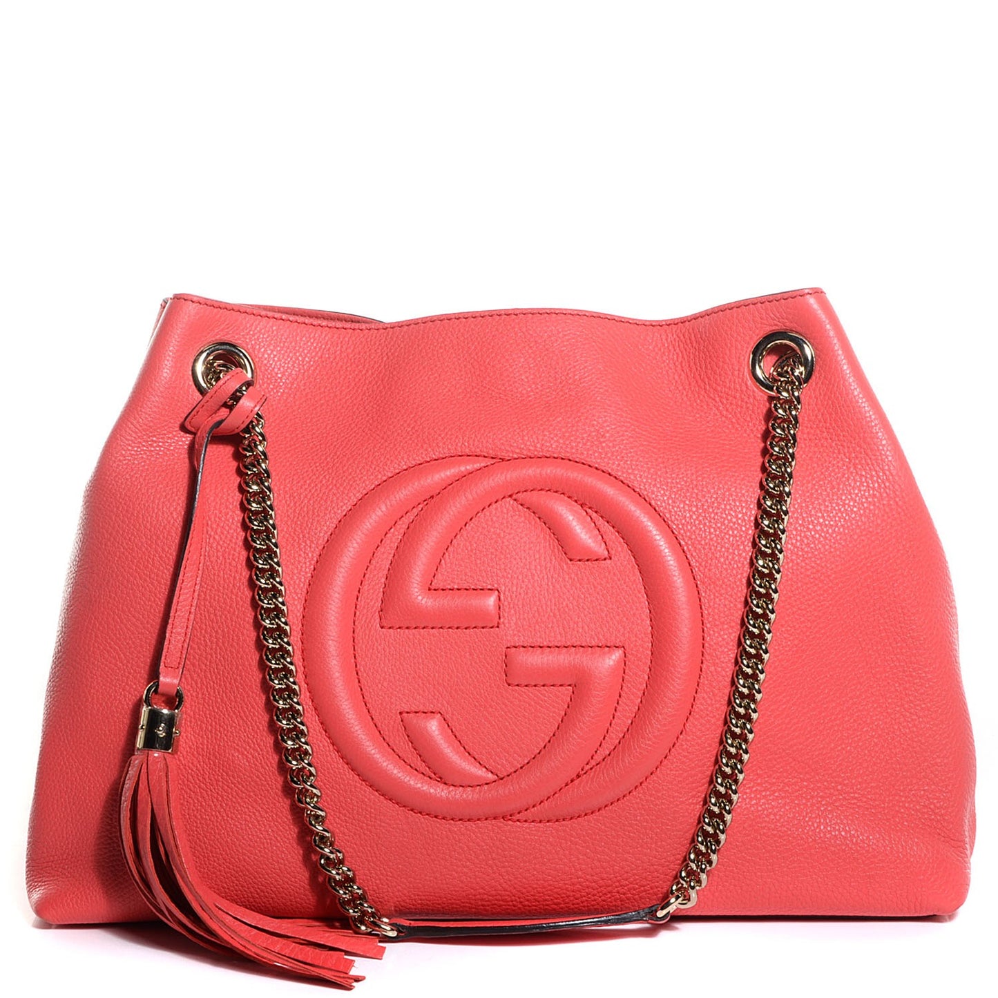 Pebbled Calfskin Medium Soho Chain Shoulder Bag Begonia Pink