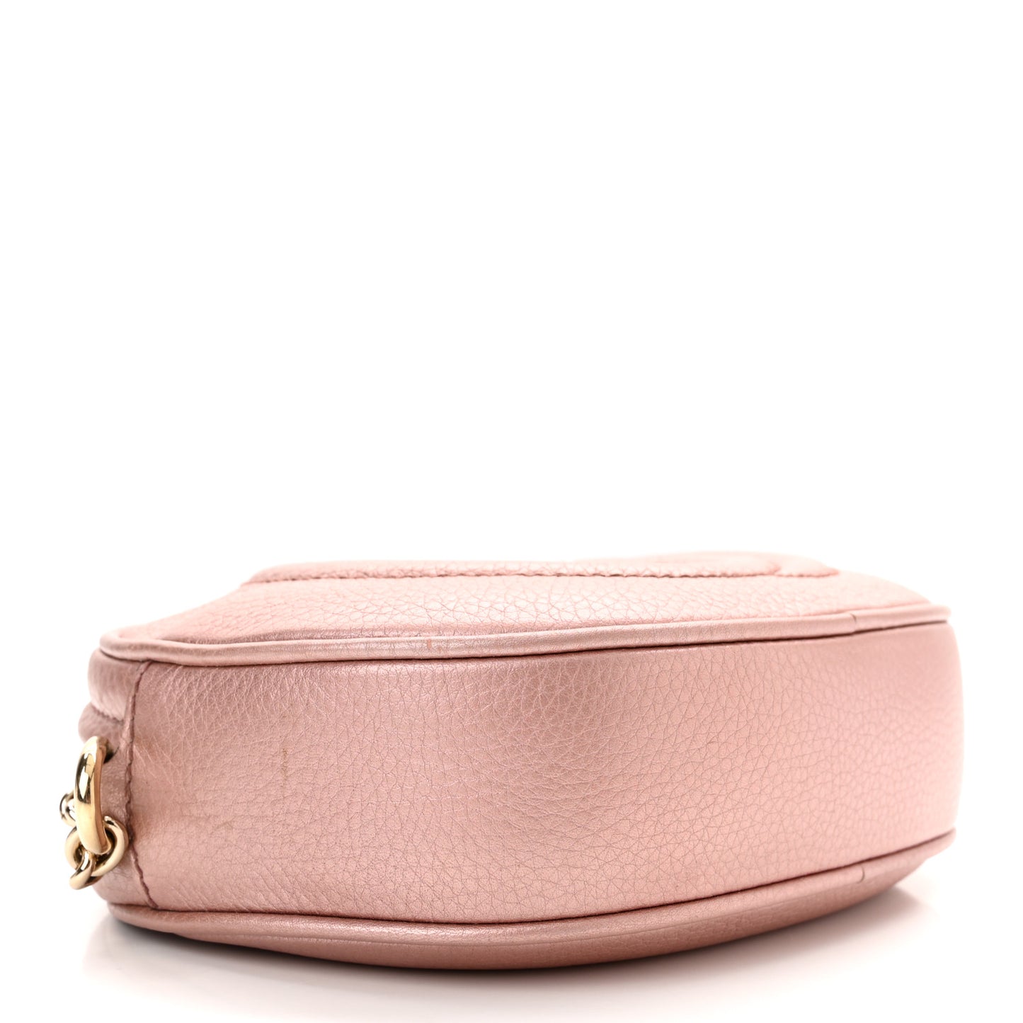 Metallic Pebbled Calfskin Mini Soho Chain Bag Pink