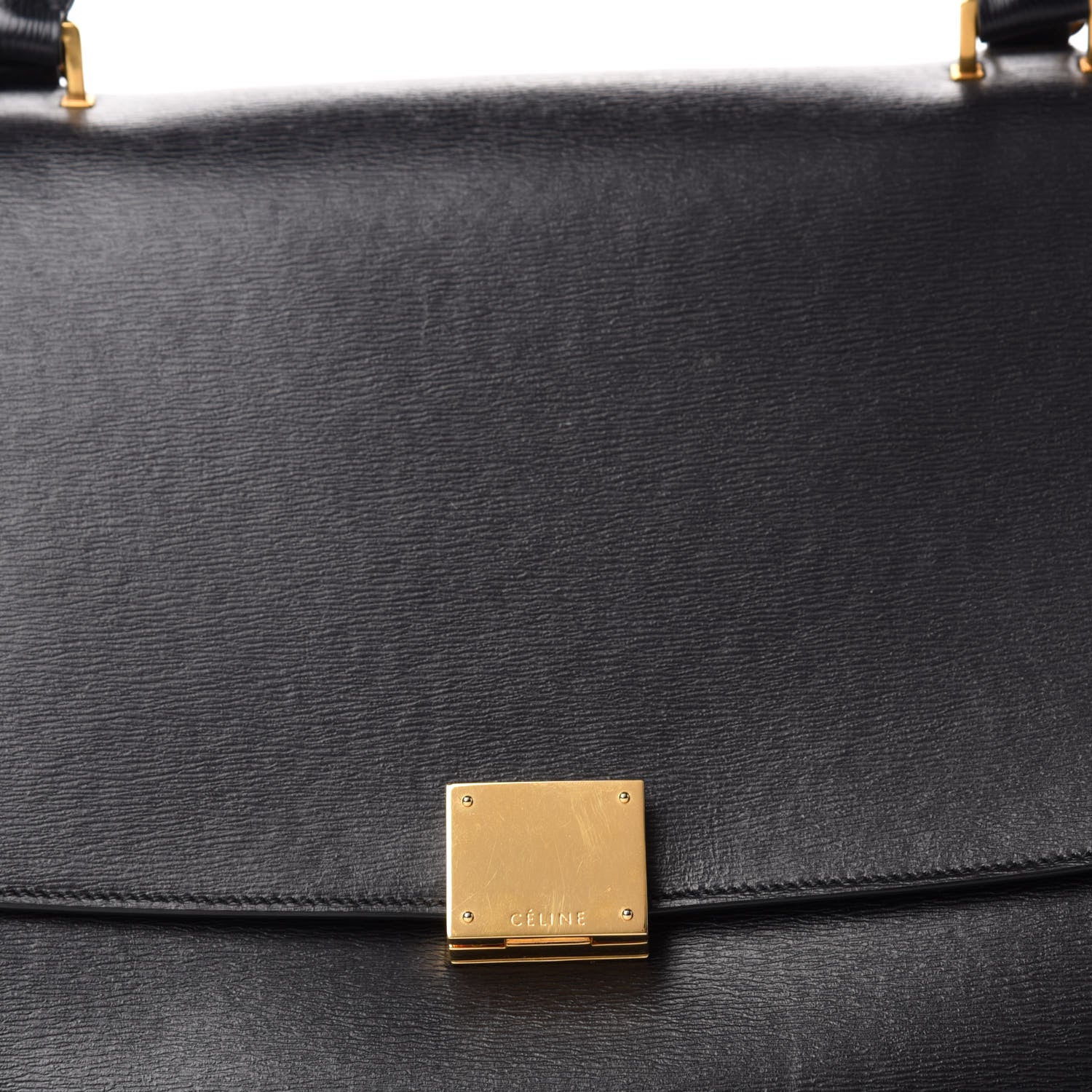 Celine Liege Calfskin Small Trapeze Black 9 of 9