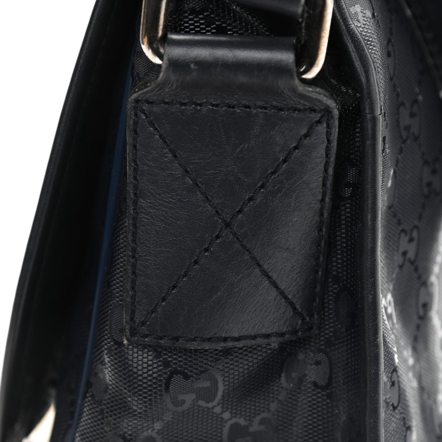 Gucci Imprime Monogram Medium Double Buckle Flap Messenger Bag Navy 15 of 16