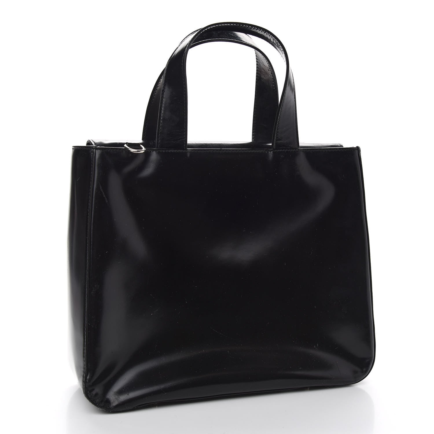 Gucci Patent Calfskin Interlocking G Tote Black 3 of 16