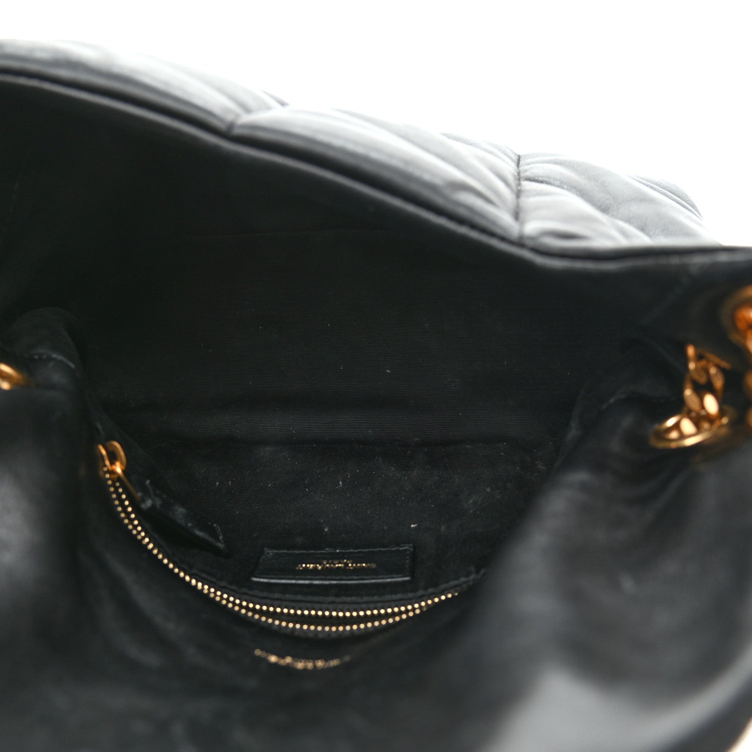 Saint Laurent Lambskin Quilted Small Loulou Puffer Monogram Chain Satchel Black 5 of 11