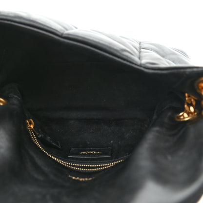 Saint Laurent Lambskin Quilted Small Loulou Puffer Monogram Chain Satchel Black 5 of 11