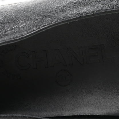 Chanel Crumpled Shiny Lambskin Patent Calfskin CC Ballet Flats 36.5 Black 8 of 10