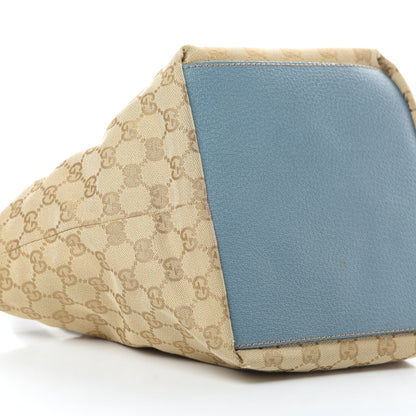 Gucci GG Monogram Small Web Handle Bucket Tote Blue 9 of 15