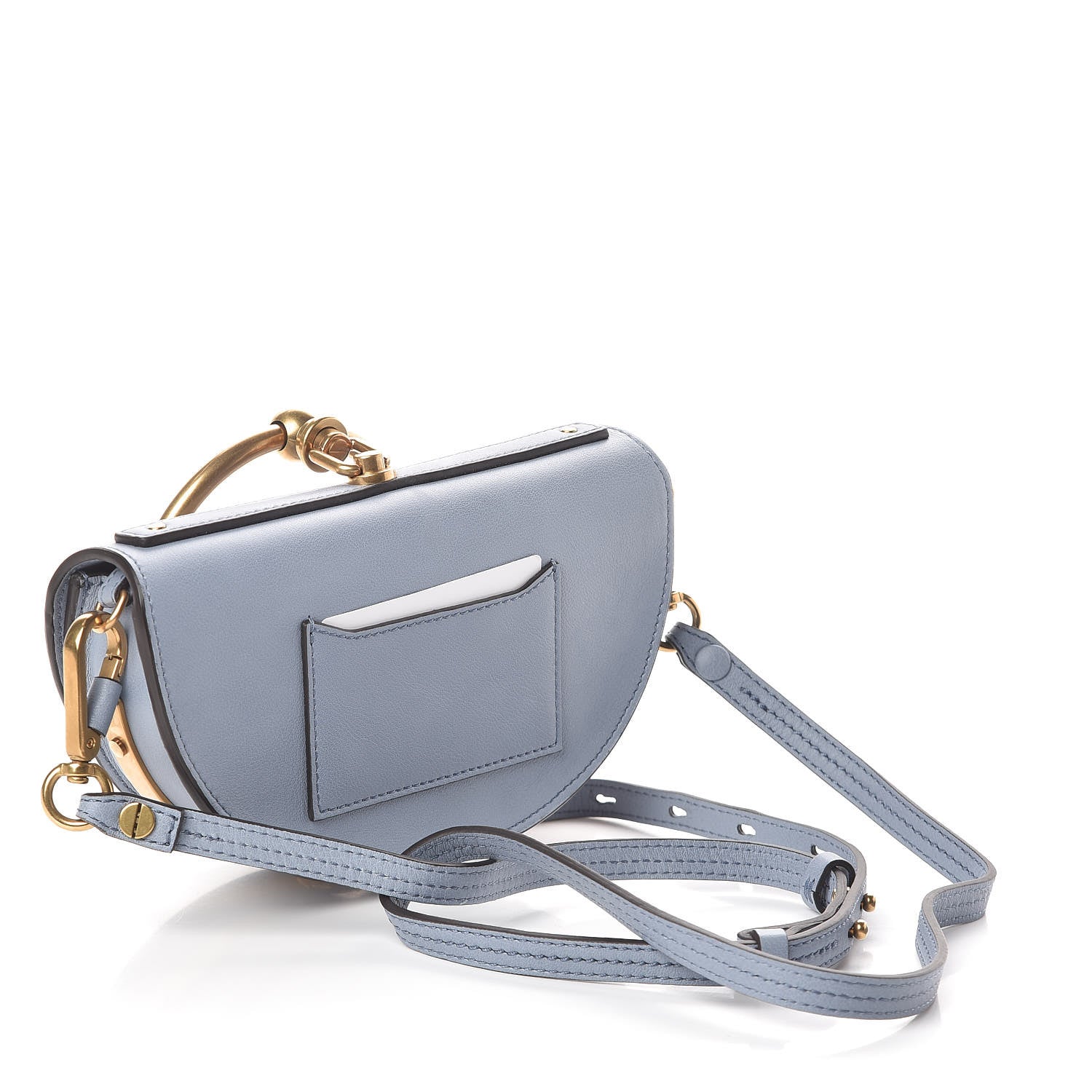 Chloe Calfskin Small Nile Bracelet Minaudiere Bag Washed Blue 3 of 8