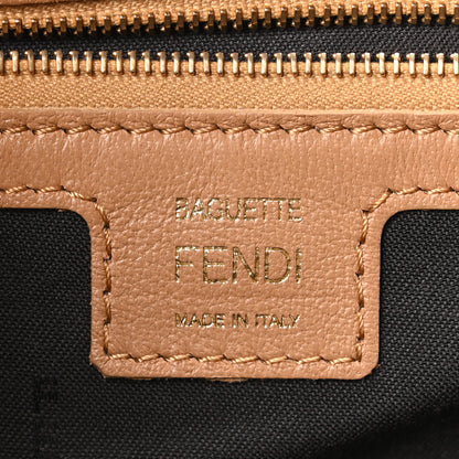 Fendi Nappa FF 1974 Embossed Baguette Miele Scuro 6 of 10