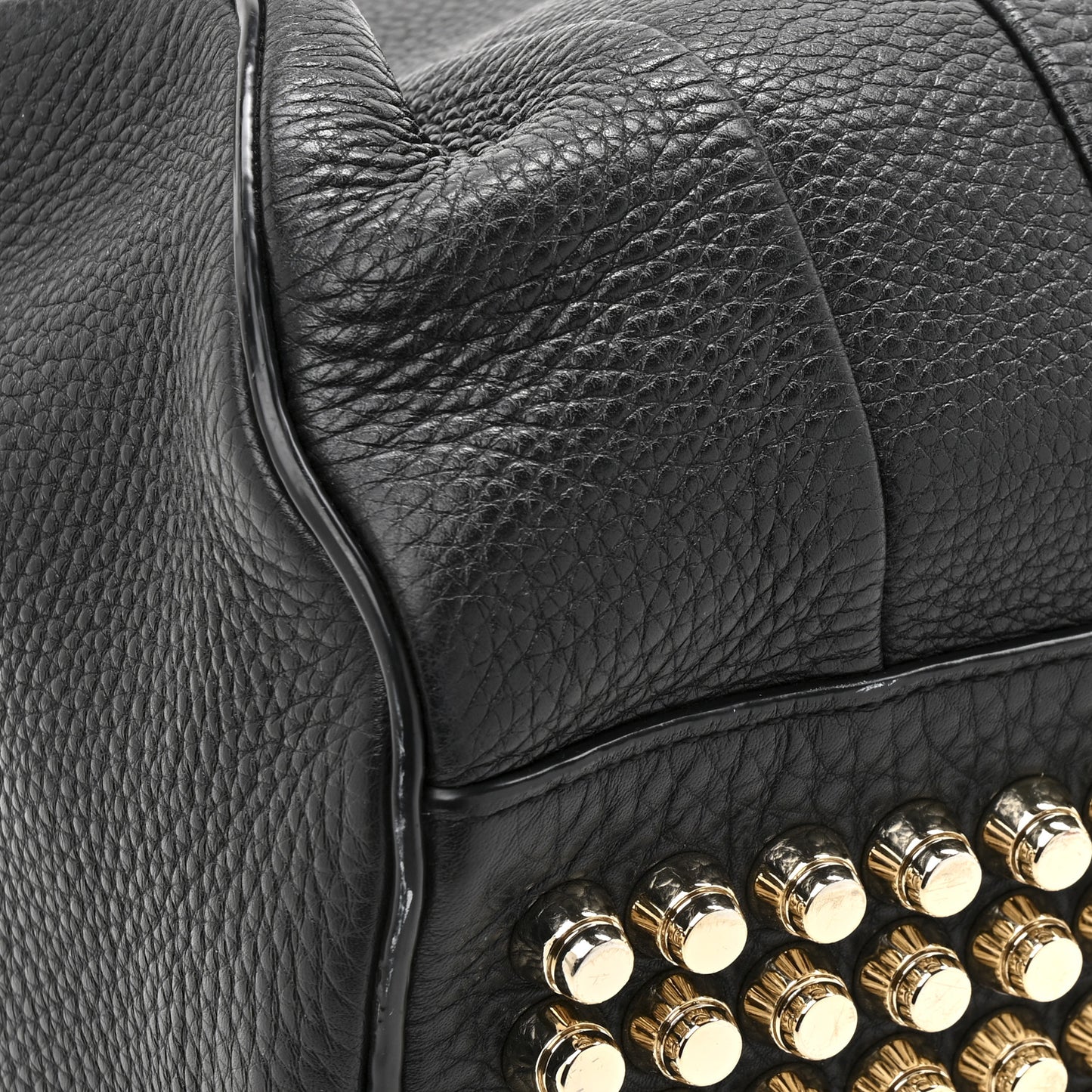 Pebbled Lambskin Rocco Black Pale Gold Hardware