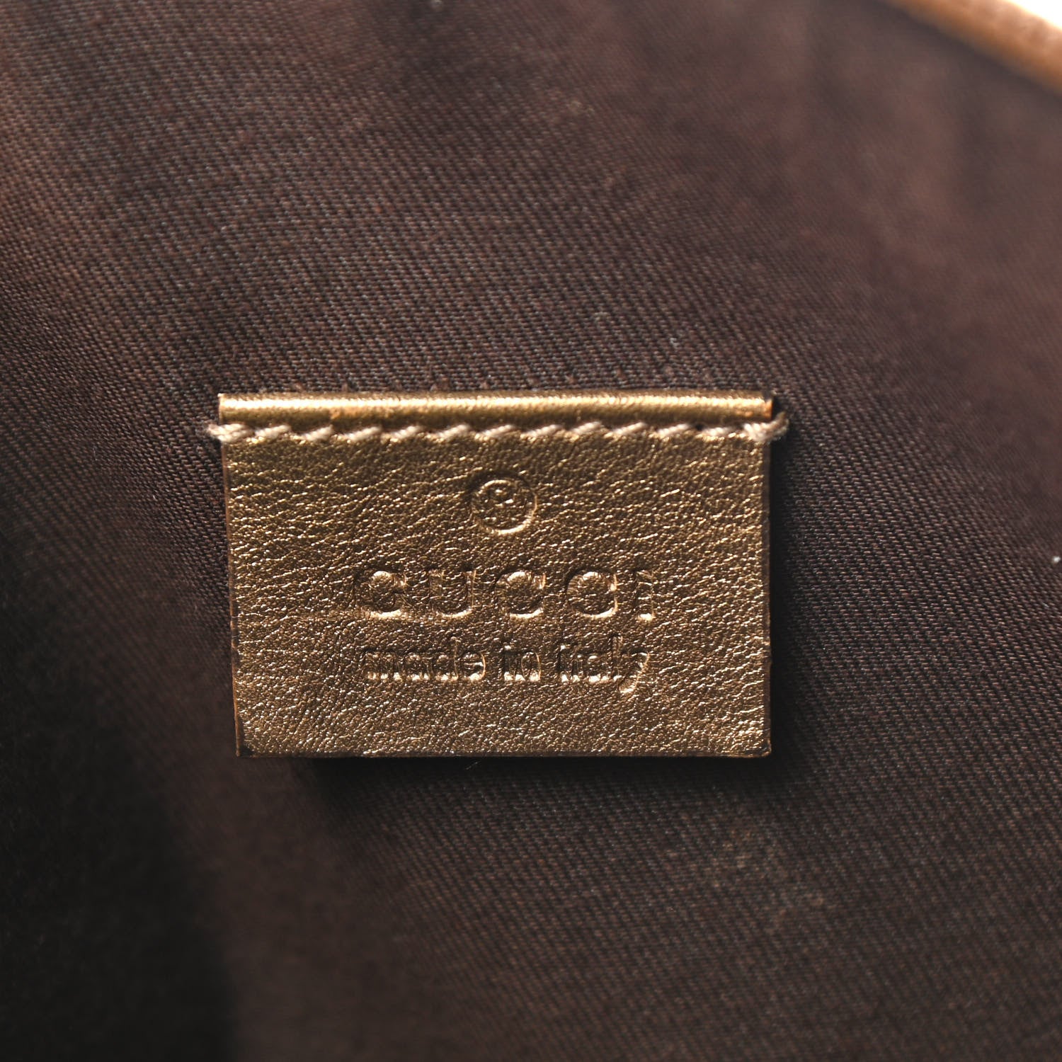 Gucci Satin Monogram D Ring Cosmetic Case Metallic Bronze 5 of 12