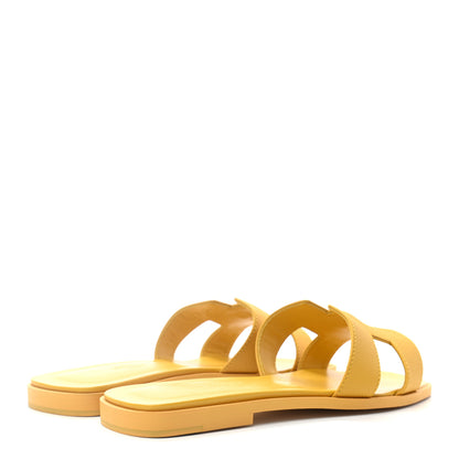 Hermes Epsom Oran Sandals 37 Jaune Sable 4 of 8