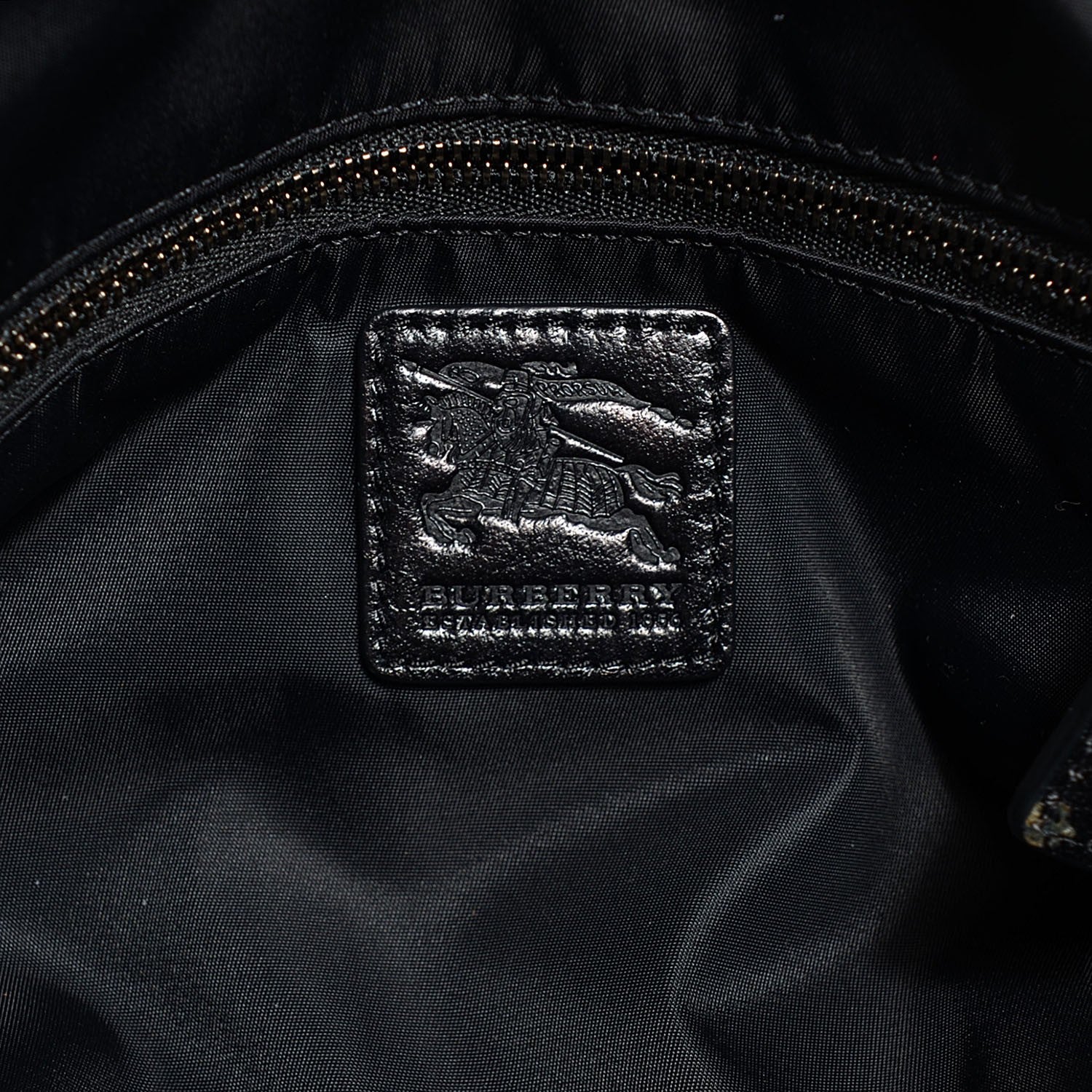 Burberry Nylon Tonal Check Torbitt Tote Black 6 of 8