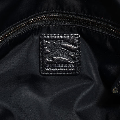 Burberry Nylon Tonal Check Torbitt Tote Black 6 of 8
